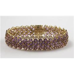 AMETHYST AND 18K YELLOW GOLD BRACELET