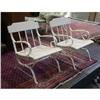 Image 1 : PAIR VINTAGE WHITE PAINTED BOAT CHAIRS