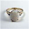 Image 1 : LADY'S 14K GOLD RING SET WITH OPAL AND DIAMONDS