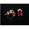 Image 1 : LAB-CREATED RUBY AND DIAMOND IN 14K EARRINGS