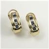 Image 1 : PAIR OF 14K GOLD SAPPHIRE & DIAMOND EARRINGS