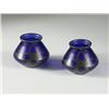 Image 1 : COBALT BLUE SATIN GLASS BUD VASES/SILVER OVERLAY