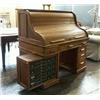 Image 1 : CIRCA 1900 GOLDEN OAK S FORM ROTARY ROLL TOP DESK