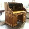 Image 2 : CIRCA 1900 GOLDEN OAK S FORM ROTARY ROLL TOP DESK