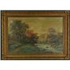Image 2 : OIL R.EICHER RIVER LANDSCAPE GILT FRAME