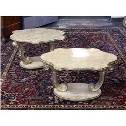 PAIR NEO CLASSICAL SHELL INLAY END TABLES