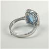 Image 2 : LADY'S RING WITH BLUE TOPAZ & DIAMONDS IN 18K