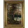 Image 2 : OIL WOODLAND LANDSCAPE ORNATE FRAME