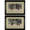 Image 1 : PAIR SERIGRAPH DIPTYCHS ON SILK JAPANESE ACTORS