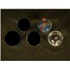 Image 2 : 2 unattributed glass paperweights. The first is clear glass housing 2 goldfish over a stylized ocean