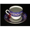Image 1 : Porcelain tea cups and saucers. Included in the lot are a Spode ''Ribbons and Roses,'' an Anfora Map