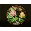 Image 2 : Asian decorative items. Included is a Cloisonne plate with chrysanthemum decoration on a black backg