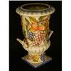 Image 2 : A Bacchian themed ceramic urn, signed Raphael Pealle, molded fruit and maple leaf pattern