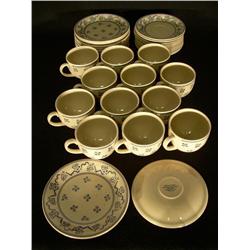 Johnson Bros English ironstone ''Petit Fleur'' dinnerware to include twelve tea cups and saucers and