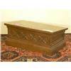 Image 2 : Solid Tiger Oak table top church podium with carved accents and microphone input