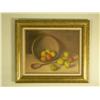 Image 2 : Oil on canvas, still life, apples in a bowl, signed ''Heinrich '85,'' in a gilt frame