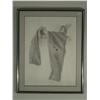 Image 1 : Framed black and white drawing, jeans in a basket with baseball, signed ''Patricia Burke,'' in a bla