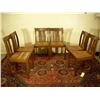 Image 1 : 6 Oak dining chairs with accented slat backs & rush seats