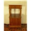 Image 2 : Mahogany nightstand, w/ marble type top, 1 drawer, cabinet bottom