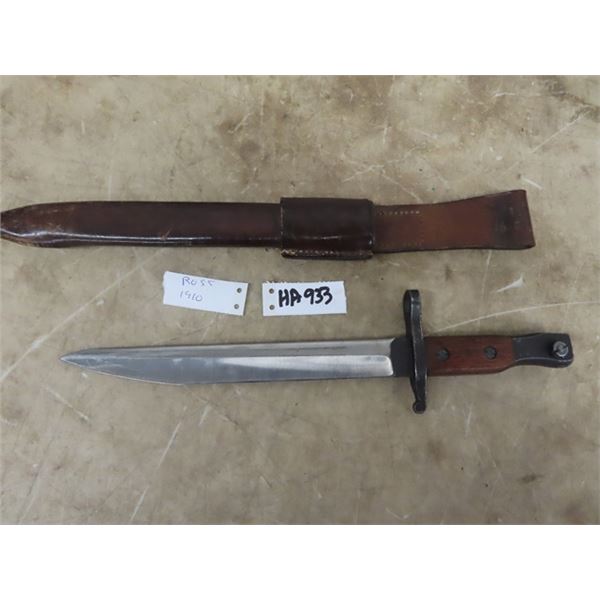 Ross 1910 Bayonet w Sheath