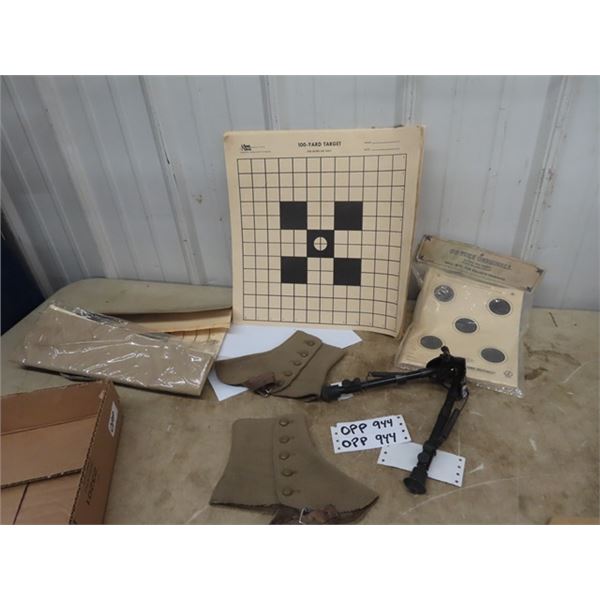 Bi-Pod, Vintage Military Boot Covers, & Targets