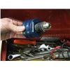 Image 2 : RED TOOL BOX WITH ASST. CONTENTS, SCREWDRIVERS, WRENCHES, ETC.