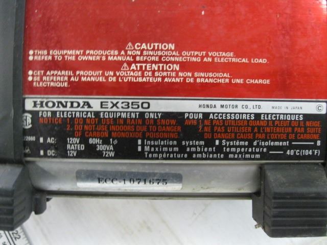 Ex350 HONDA EX350 GENERATOR