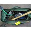 Image 2 : GREEN BAG OF MISC. TOOLS & A RED TOOL BOX WITH ASST. CONTENTS