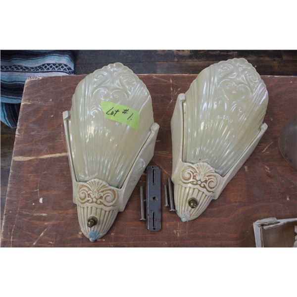 Antique Slip Shade Wall Sconces by Virden Value, Circa 1920 - 1930's