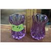 Image 1 : Pair of Small, Amethyst, Crystal Vases