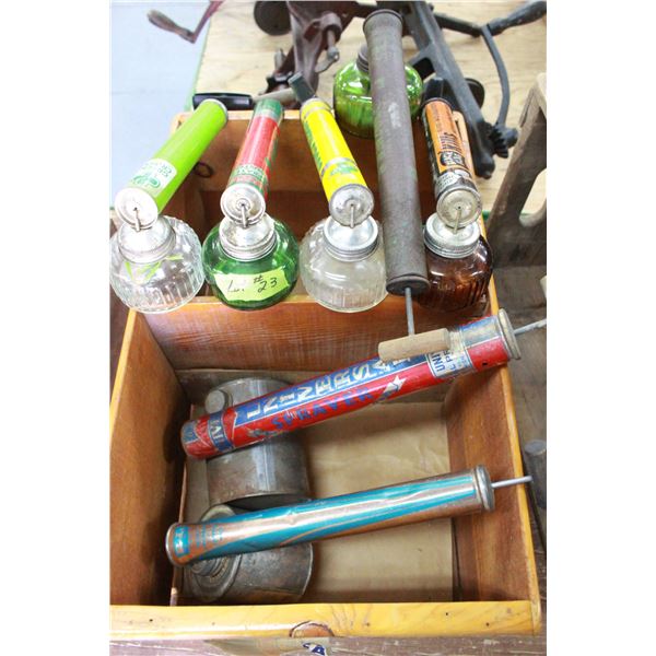Wooden Box with 7 Sprayers - 5 glass & 2 Metal