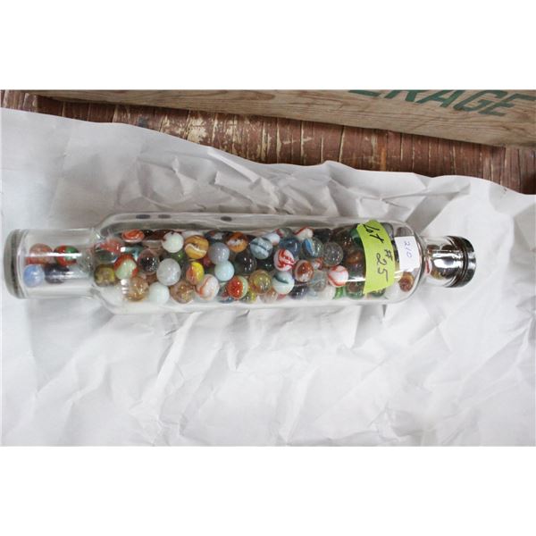 Glass Rolling Pin with 210 Marbles