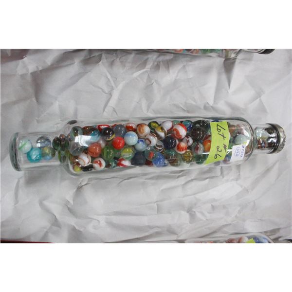 Glass Rolling Pin with 220 Marbles