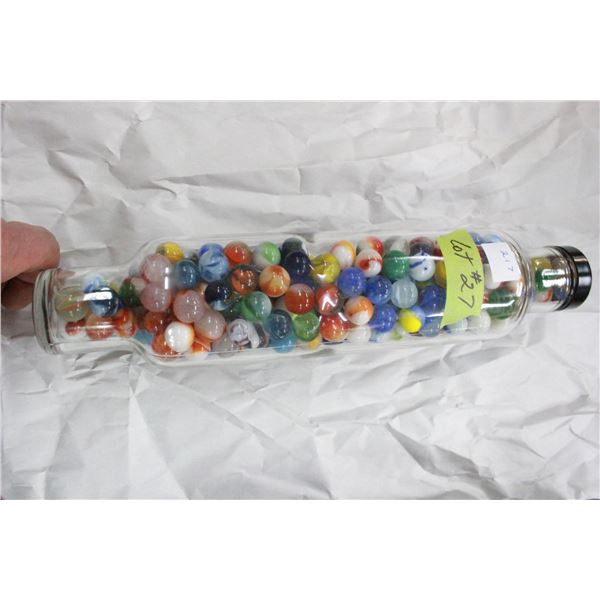 Glass Rolling Pin with 217 Marbles