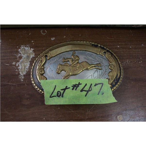 German Silver Belt Buckle (Cowboy)