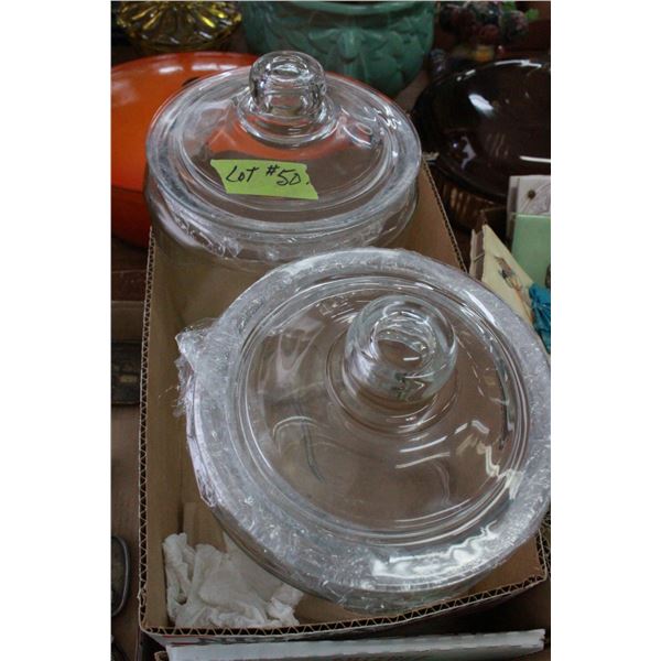 2 large Glass Cannisters (Old)