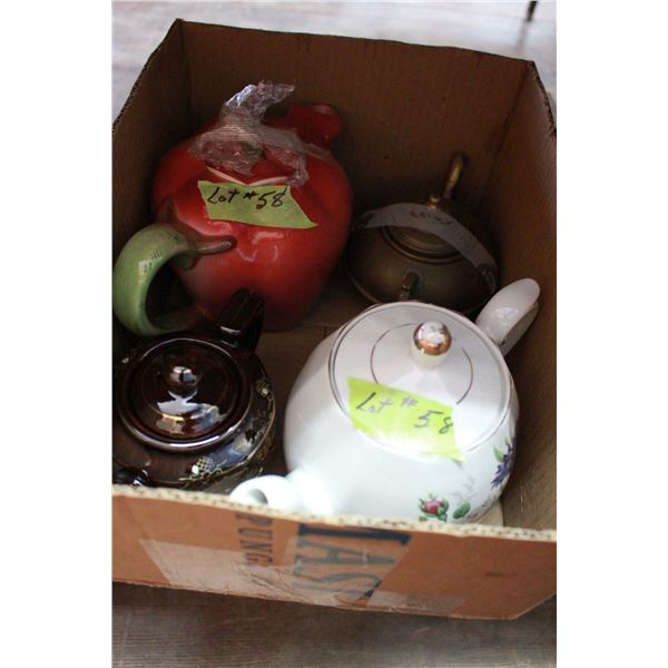 4 - Teapots - 2 small, 2 regular size