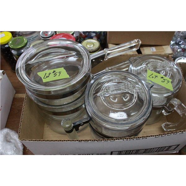 Pyrex Items - Double Boiler, 2 Coffee Perks; 2 sizes