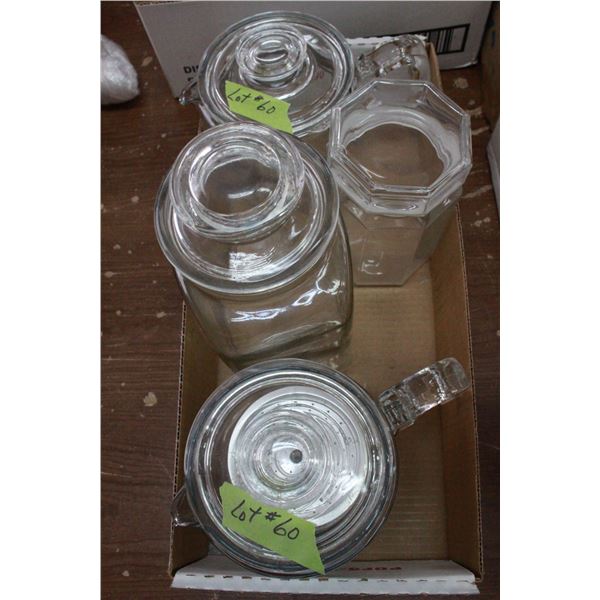2 - Pyrex Coffee Perks, 2 Glass Containers