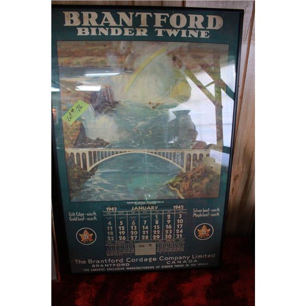 Framed Calendar "Brantford Binder Twine" 1942