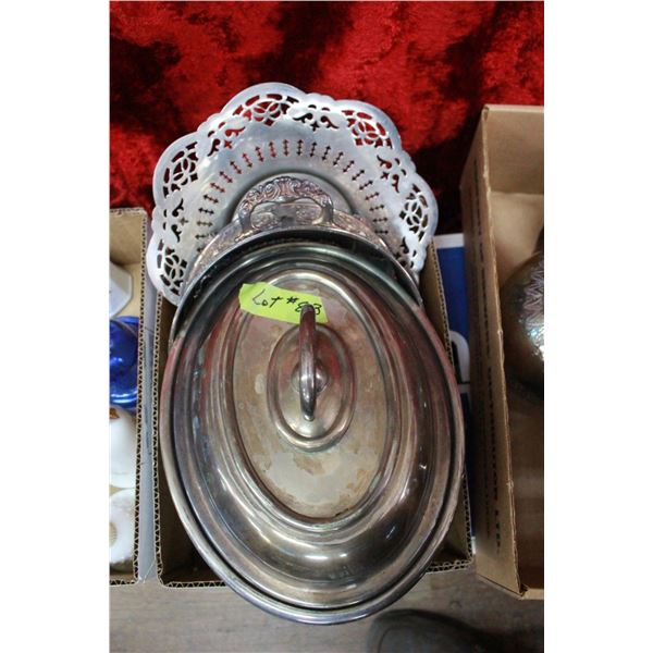 Box of Silver Items - Plated Silver, some are heavy