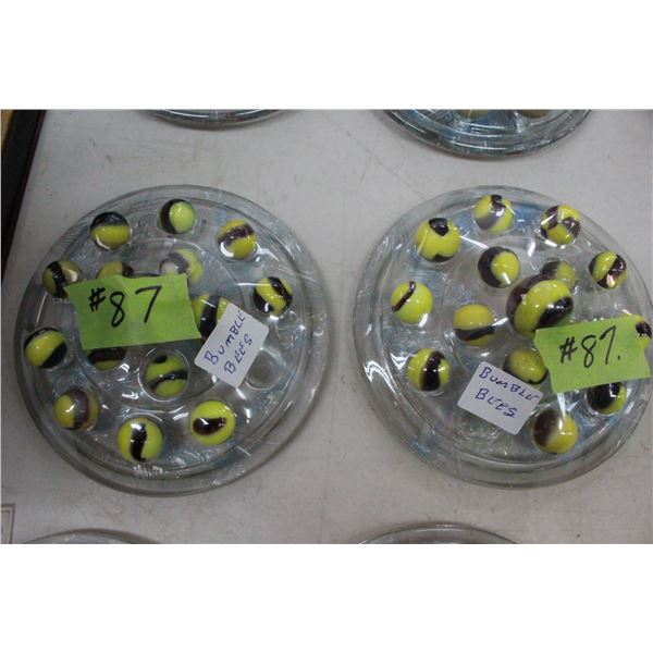 About 30 "Bumble Bee" Marbles