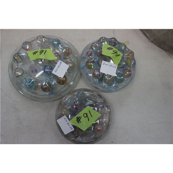 About 40 "Swirl" Marbles