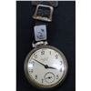 Image 1 : Westclox Pocket Ben Watch with a white face and a Caterpillar Fob