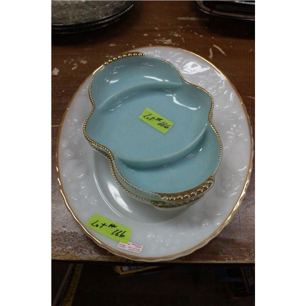 Anchor Hocking Turkey Tray & 2 Fire King Serving Dishes