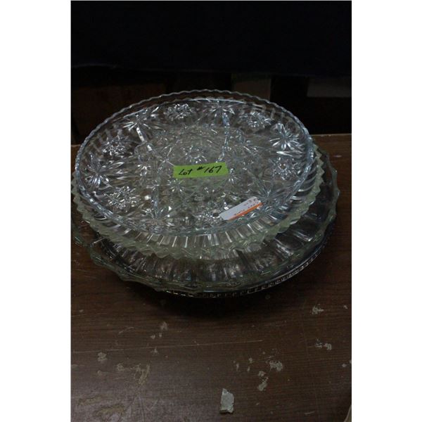Serving Trays - 3 Metal & 3 Glass