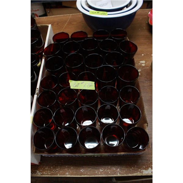 33 Pieces - "Ruby" Glass Stemware
