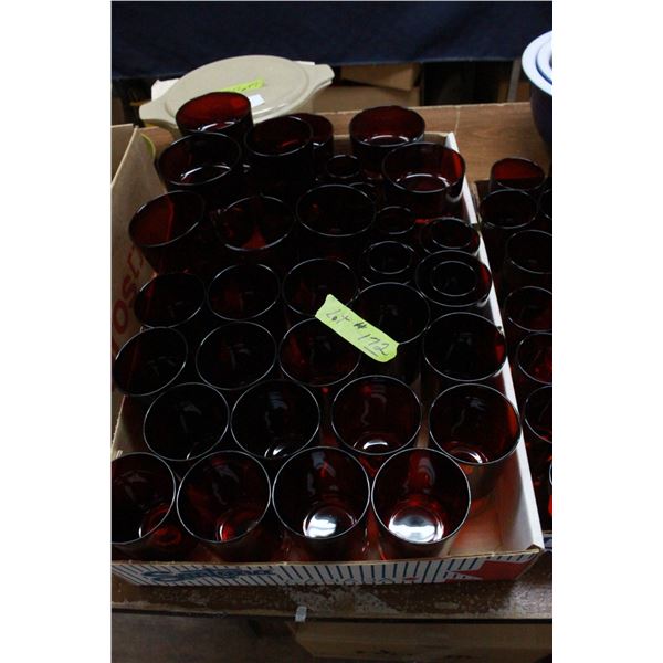 43 Pieces "Ruby" Glass Stemware