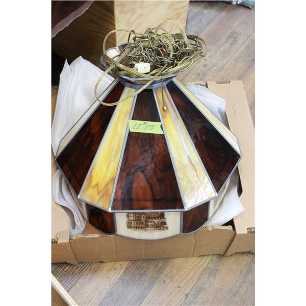 Hanging Lamp - Brown & Amber Panels