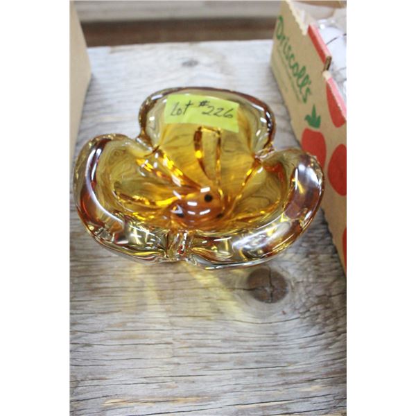 "Chalet" Amber Glass Ashtray